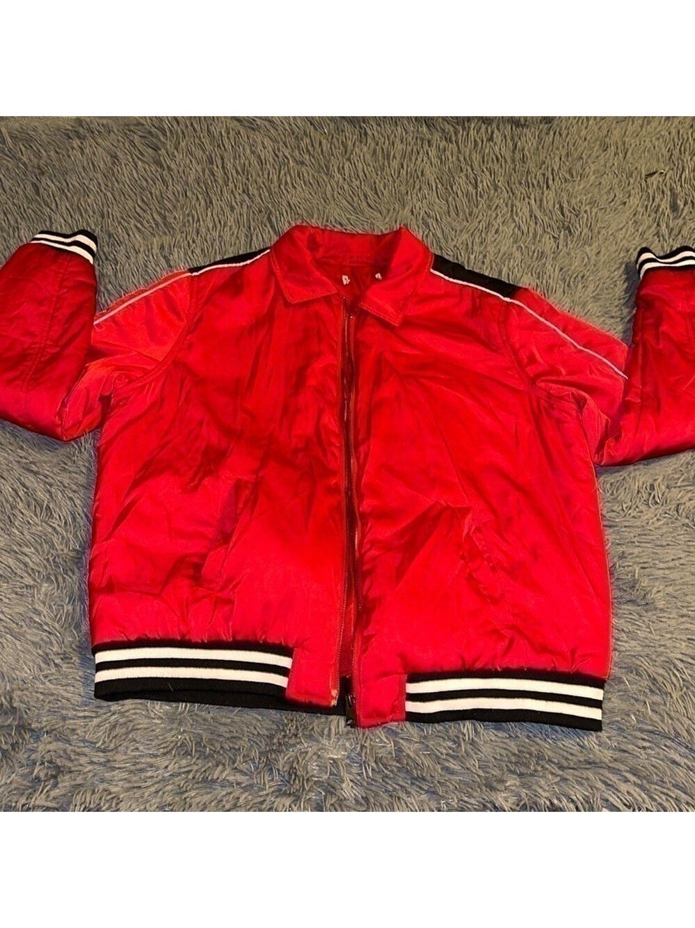 Red puff jacket